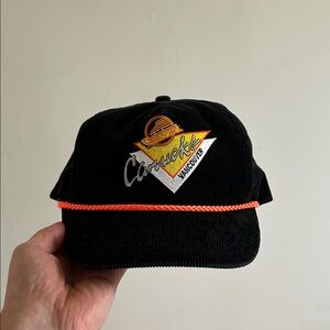 Vintage Black Corduroy Vancouver Canucks Hat